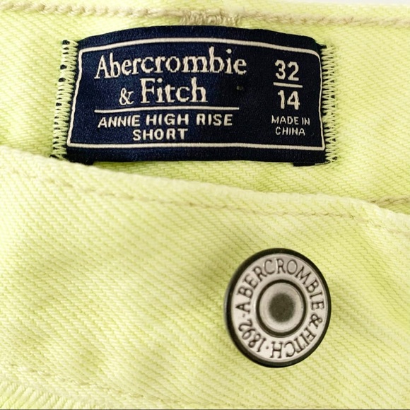 Abercrombie Annie High Rise Frayed Cut Off Destroyed Denim Short Pastel Neon NEW - Picture 9 of 13